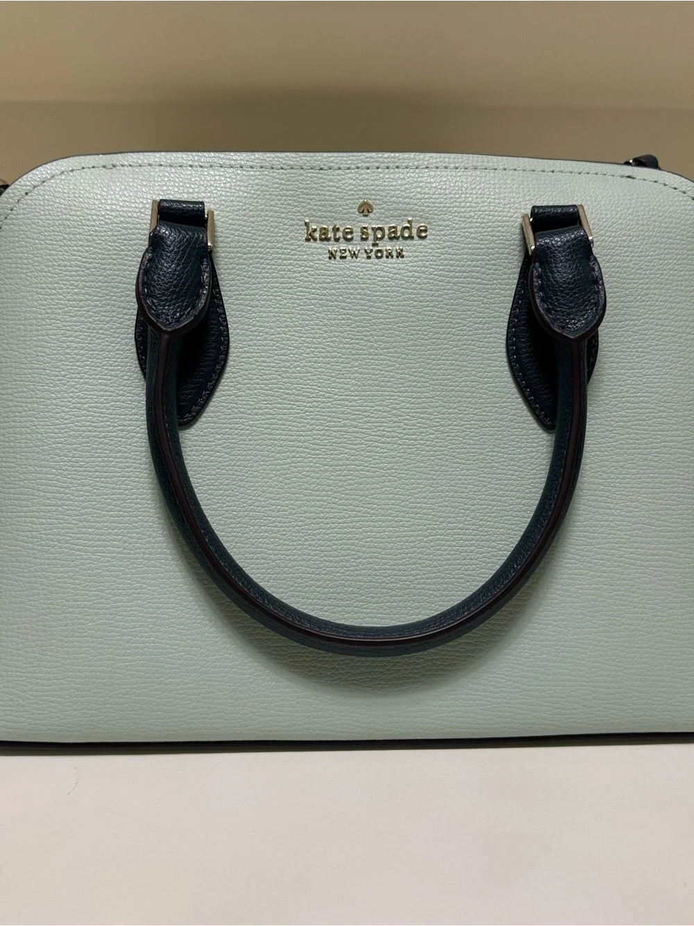 kate spade Two-Tone Mint and Black Leather Satchel
